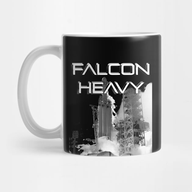 Falcon Heavy T-Shirt Falcon Heavy Tee version Black & White 02 T Shirt by MBASVCS